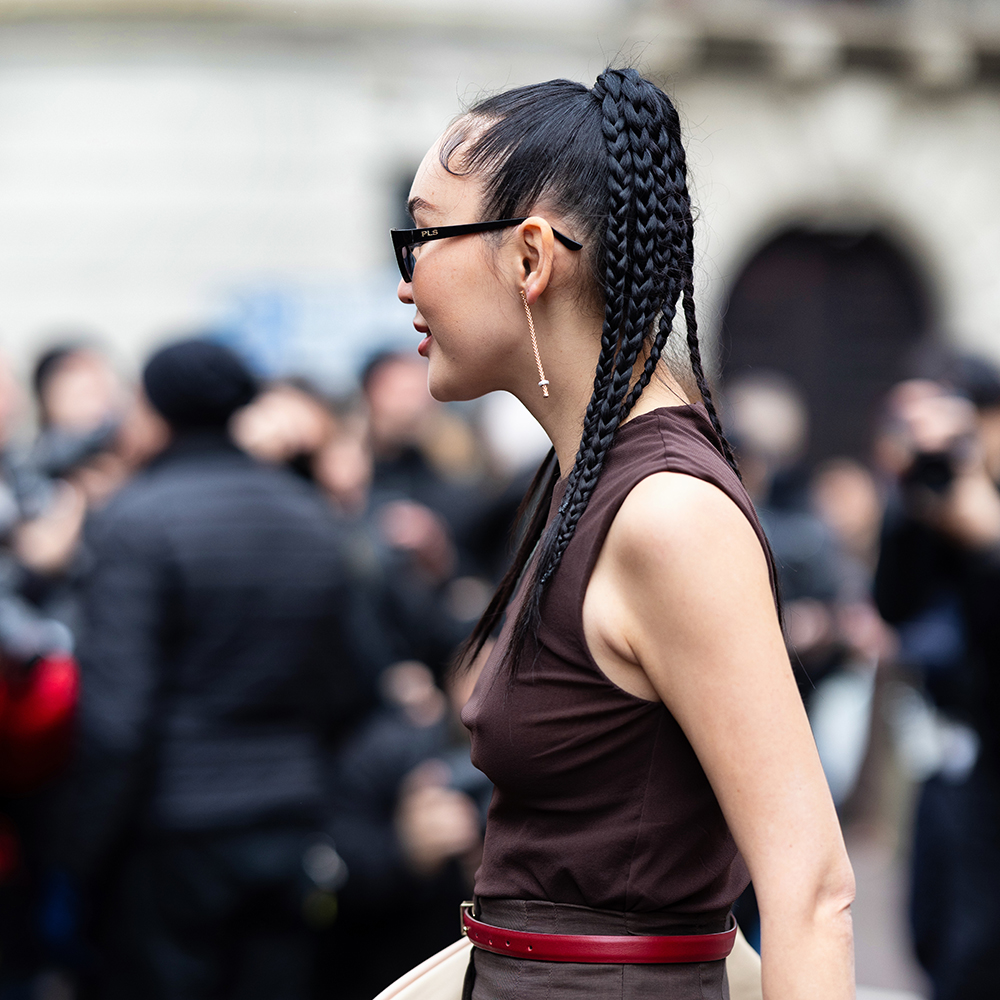 multi-braid ponytail